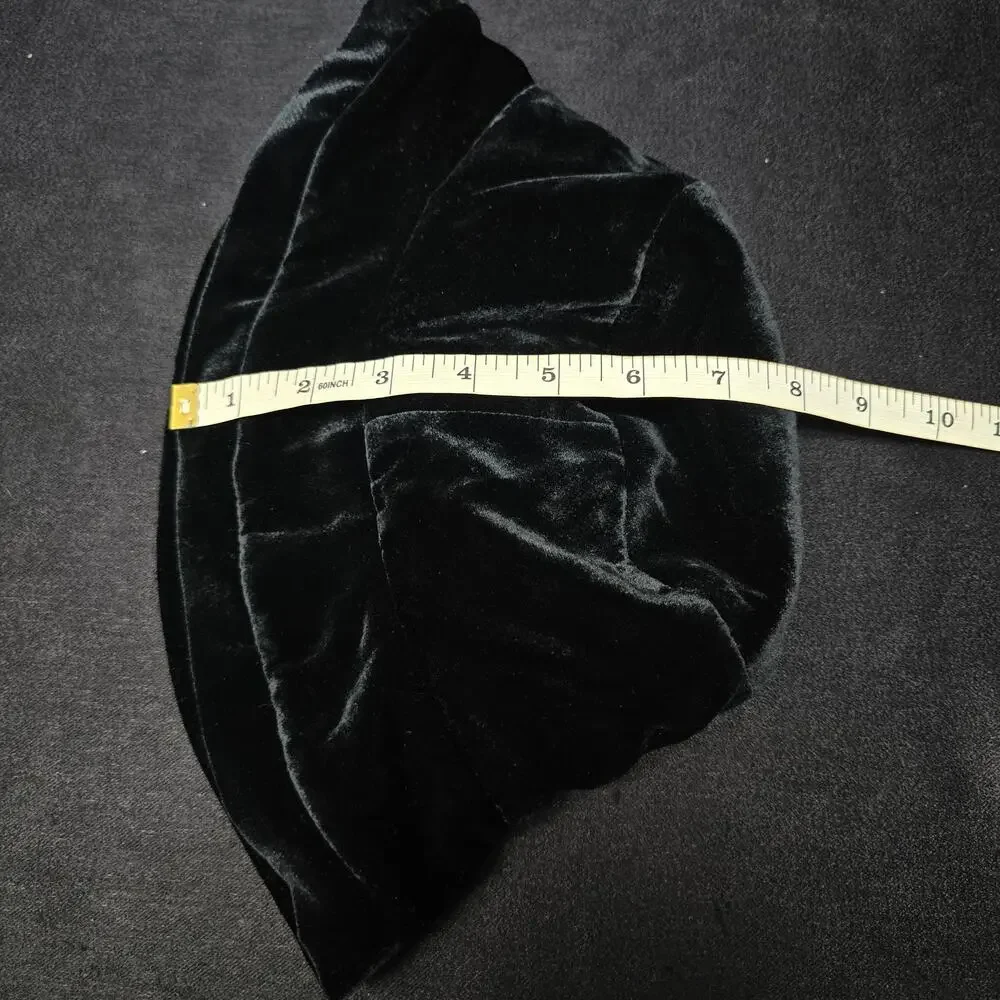 Vintage Crazy Horse Black Soft Velvet Bucket Hat Flexible Brim Liz Claiborne